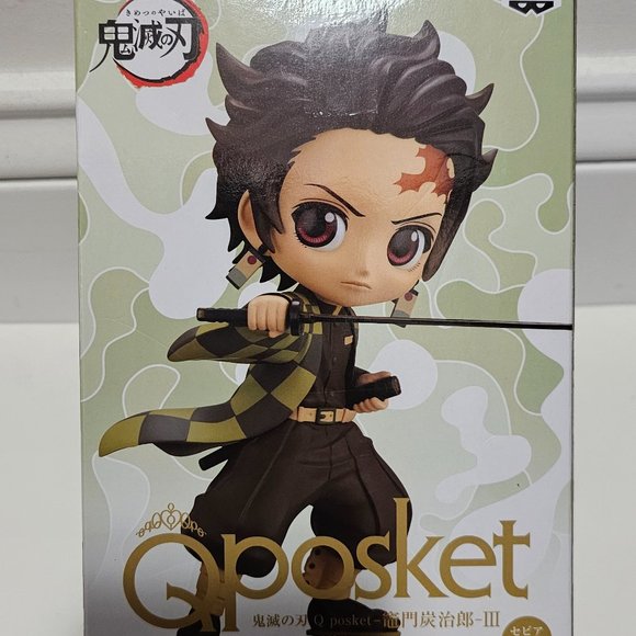 NEW Ban Dai Qposket Demon Slayer TANJIRO KAMADO 3" Statue Figure - Picture 3 of 6
